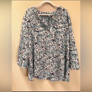 Jessica London Paisley Print Blouse Size 24W